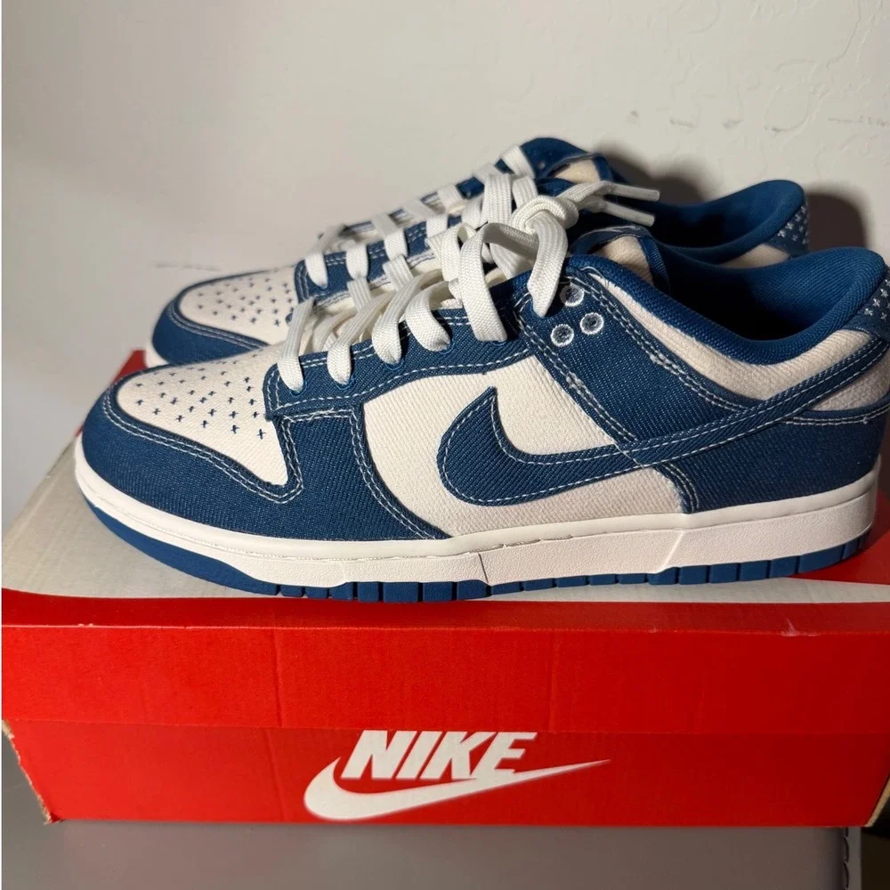 Nike Dunk Low Industrial Blue Sashiko Retro SE Summit White Mens 9 **NEW**‎